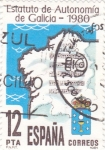 Stamps Spain -  Estatuto de Autonomía de Galicia-1980     (E)