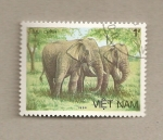 Stamps Vietnam -  Par de elefantes