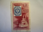 Stamps Colombia -  CORREO FLUVIAL DEL MAGDALENA(1859-1959-Centenario del primer sello postal Colombiano.