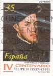 Stamps Spain -  IV Centenario Felipe II (1527-1581)    (F)