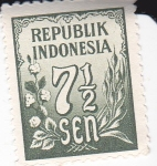 Stamps Indonesia -  Flora y cifras