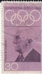 Stamps Germany -  Olimpiada-1968  Pierre de Coubertin