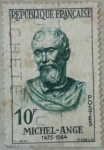 Stamps France -  michel-ange 1475-1564 republique francaise 1957