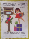 Stamps Colombia -  Feliz Navidad 1969 - Niña enviando tarjetas de Navidad