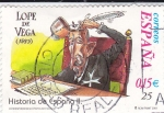 Stamps Spain -  Historia de España  -LOPE DE VEGA (1593)     (J)