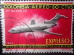 Stamps Colombia -  Historia de la Aviación Colombiana- ¨Jet Boeing 727¨