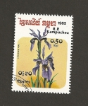 Stamps Cambodia -  Iris delavayi