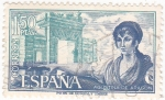 Stamps Spain -  AGUSTINA DE ARAGÓN- Personajes españoles  (U)