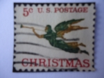 Stamps America - United States -  Angel with trumpet-Navidad.