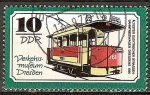 Stamps Germany -  Museo del Transporte, de Dresde.Viejo Bagon de Tranvía Eléctrico de Dresde, 1896-DDR.