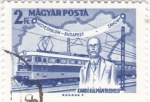 Stamps Hungary -  Mapa-tren y personaje