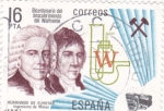 Stamps Spain -  BICENTENARIO DEL DESCUBRIMIENTO DEL WOLFRAMIO  (2)