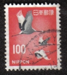 Stamps Japan -  Red-crowned Crane    Grus japonensis