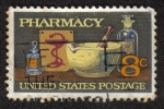 Stamps United States -  Farmacia - Mortero y maja, cuenco de Hygeia
