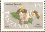 Stamps Tanzania -  INSECTOS.  ABEJAS.