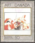 Stamps Canada -  CAPUCHINAS  ROJAS  PINTURA  DE  DAVID  MILNE