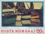 Stamps Romania -  Pintura C. Monet- Barcos