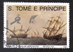 Stamps So Tom and Prncipe -  PINTURA CARAVELA MERCANTE SIGLO XVI