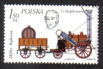 Stamps Poland -  Historia De La Locomotora Rocket, George Stephenson, 1829