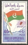Stamps Yemen -  Estado de Upper Yafá (Arabia del Sur) - Bandera y mapa