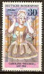 Stamps Germany -  Friederike Caroline Neuber (1697-1760), actriz alemana.