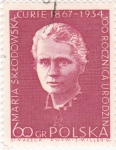 Stamps Poland -  Marie Curie 1867-1934