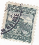 Stamps Czechoslovakia -  Panorámica de Pernstyn