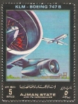 Stamps United Arab Emirates -  Ajman - KLM, Boeing 747 B