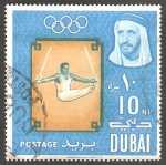 Stamps United Arab Emirates -  Dubai - 48 - Olimpiadas de Tokyo, Gimnasia