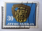 Stamps Yugoslavia -  Mascara de Oro de Trebeniste, 500 Años a:C