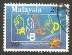 Stamps Malaysia -  452 - Año internacional de la alfabetización, signos para sordo-mudos