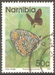 Stamps Namibia -  MARIPOSAS.  PHYSCAENEURA  PANDA.