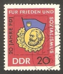 Stamps Germany -  865 - 20 anivº de la asociación de las juventudes socialistas, Karl Marx