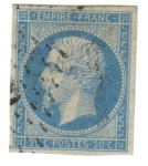 Stamps France -  Napoleón III. Segundo Imperio (1853-1860)