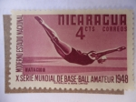 Stamps Nicaragua -  X Serie Mundial de Base-Ball Amateur 1948 - Moderno Estadio Nacional-Natación.