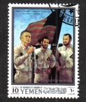 Stamps Yemen -  Proyectos de investigación Apolo 10 y lunares