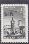 Stamps Hungary -  avión sobrevolando Frankfurt