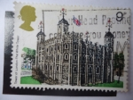 Stamps United Kingdom -  Tower of London - The White Tower - Torre de Londres.