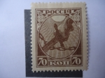 Stamps Europe - Russia -  1 aniversario de la revolución - Cortando las Cadenas de Bondabe.
