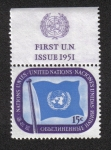 Stamps ONU -  Bandera de la ONU, New York