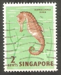 Stamps Singapore -  53 - Caballito de mar