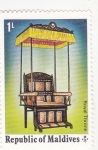 Stamps Maldives -  trono real