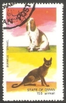 Stamps Oman -  Perro y Gato