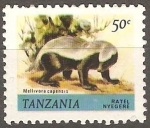 Stamps Tanzania -  Mellivora capensis- tejón de la miel 