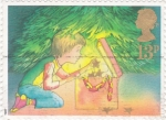 Stamps United Kingdom -  niño y regalos de navidad