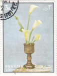 Stamps United Arab Emirates -  flores- SHARJA