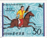 Stamps North Korea -  jinete