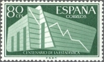 Stamps Spain -  ESPAÑA 1956 1197 Sello Nuevo I Centenario de la Estadistica Española 80cts