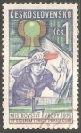 Stamps Czechoslovakia -  Campeonato europeo de tenis de mesa
