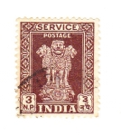 Stamps India -  Columna de Asoka / Valor en naye paisa